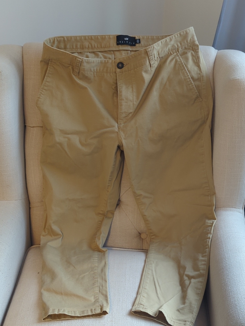 Casual Men's Chino Pants in Khaki by KR3W